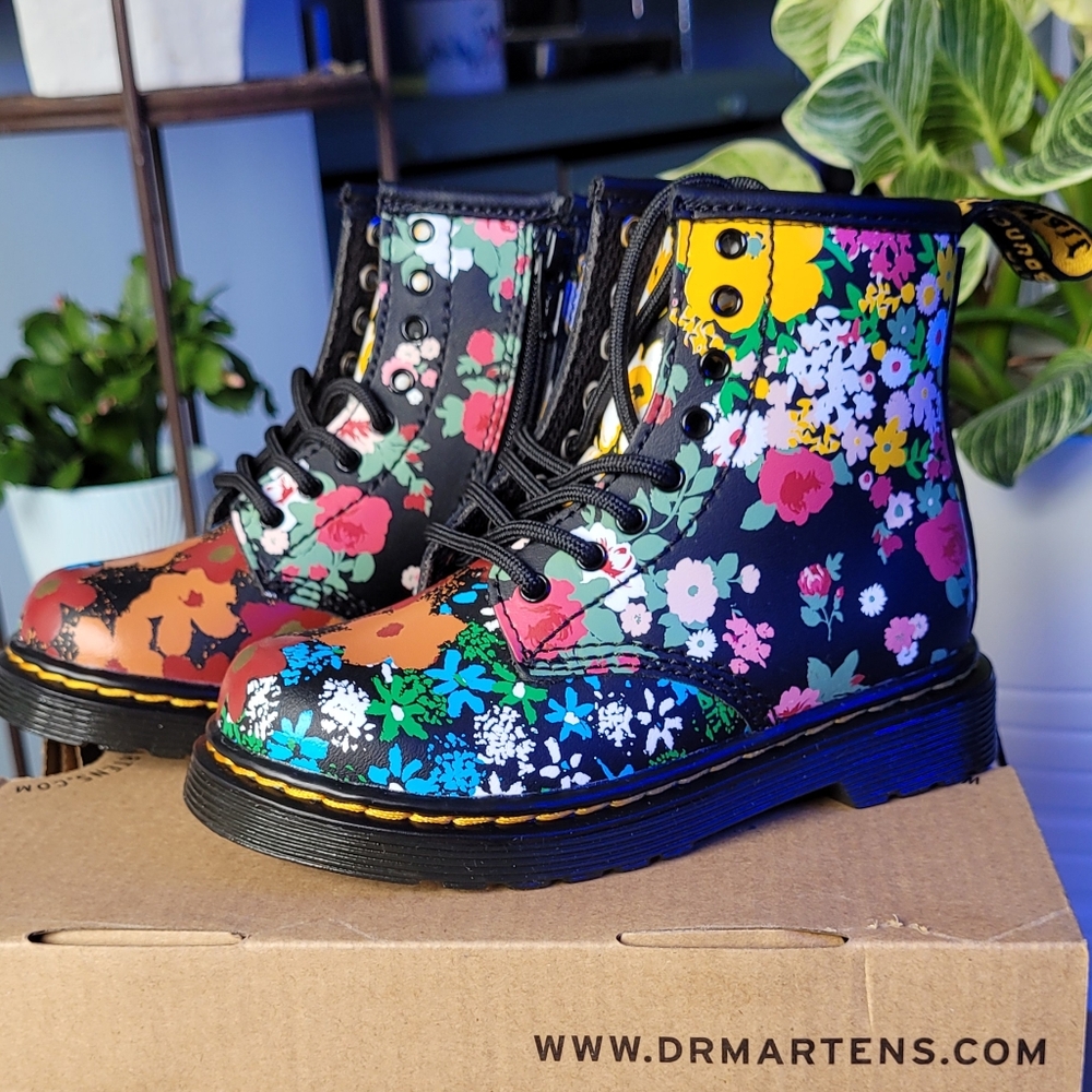 Dr. Martens Kids Floral 1460 Boots - Size 8 US